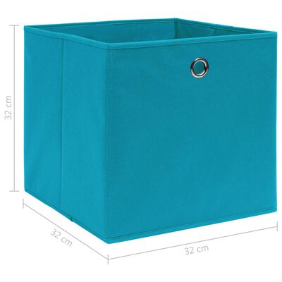 vidaXL Cutii de depozitare, 10 buc., bleu, 32x32x32 cm, textil