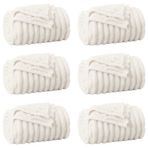 vidaXL Pături de aruncat 6 buc. Crem 150 x 130 cm 2.85 kg Molton
