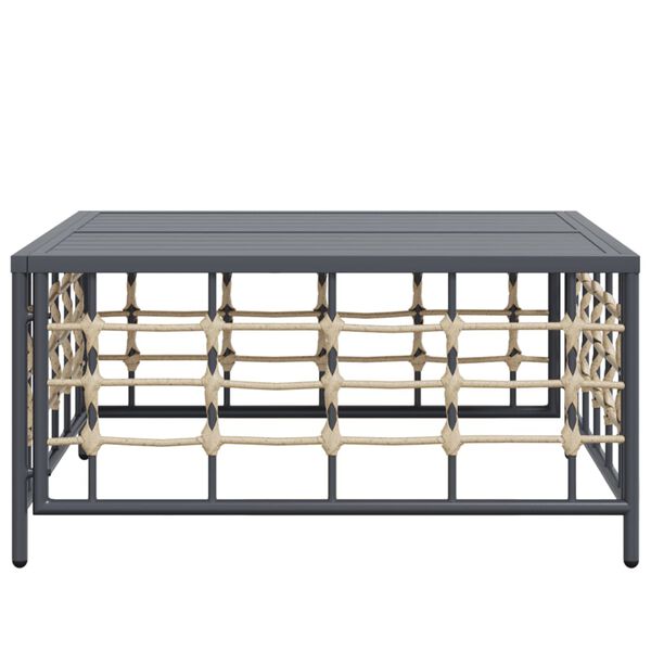 vidaXL Masă de grădină, antracit, 70 x 70 x 34 cm, poliratan