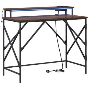 vidaXL Birou Stejar &icirc;nchis 100 x 50 x 86,5 cm Lemn prelucrat
