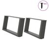 vidaXL Picioare pentru măsuță de cafea &icirc;n formă de U, 2 buc., antracit, 70x(30-31) cm, oțel