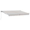 vidaXL Copertină retractabilă manuală Gri deschis și alb. 4,5 &times; 3,5 m