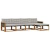 vidaXL Set de canapele de exterior 5 buc. Natural și gri deschis