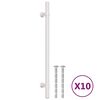 vidaXL M&acirc;nere de dulap, 10 buc., argintiu, 192 mm, oțel inoxidabil