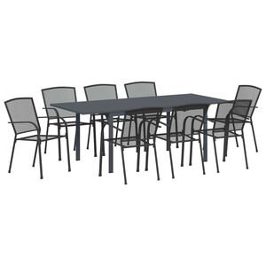 vidaXL Set de masă pentru grădină 9 pcs Antracit Oțel