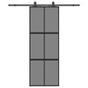 vidaXL Ușă glisantă cu set feronerie neagră 76x205cm sticlă securizată