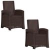 vidaXL Scaun de grădină reclinabil aspect rattan 2 buc. Maro PP