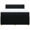 vidaXL Pat box spring cu saltea, negru, 160x200 cm, textil