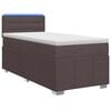 vidaXL Pat boxspring cu saltea Maro &icirc;nchis 90 x 200 cm Țesătură