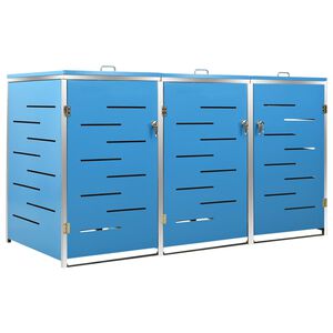 vidaXL Magazie pentru trei pubele, 207x77,5x115 cm, oțel inoxidabil