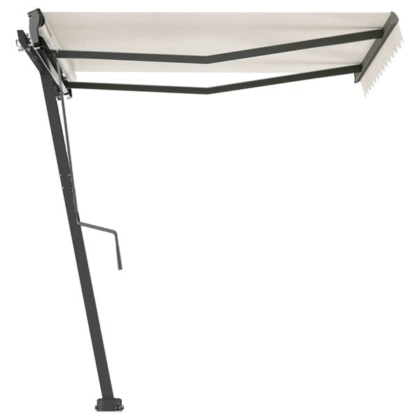 vidaXL Copertină autonomă retractabilă manual, crem, 300x250 cm