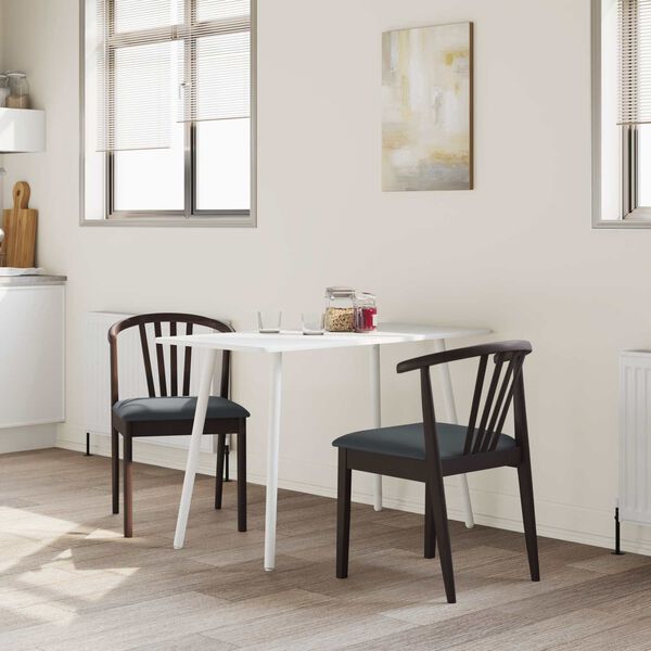 vidaXL Scaun de sufragerie 2 pcs Maro deschis și negru