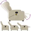 vidaXL Fotoliu electric de masaj rabatabil, crem, piele ecologică
