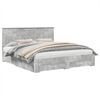 vidaXL Cadru de pat Gri din beton 180 x 200 cm Lemn prelucrat
