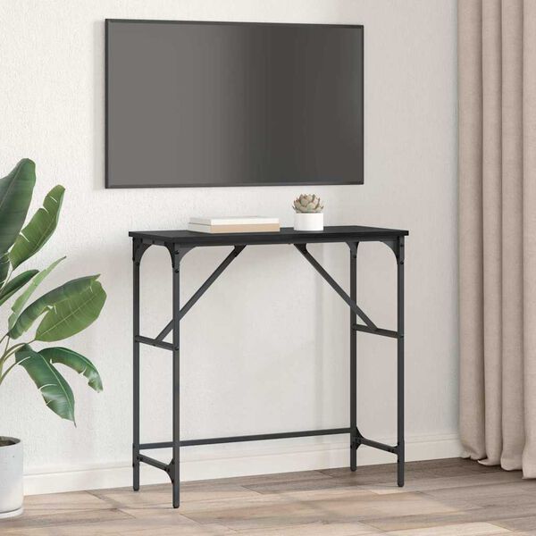 vidaXL Masă de consolă Stejar Negru 75 x 32 x 75 cm Lemn compozit