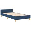 vidaXL Cadru de pat cu headboard albastru 90 x 200 cm țesătură