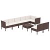 vidaXL Set mobilier de grădină cu perne, 9 piese, maro, poliratan