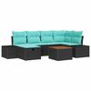 vidaXL Set de canapele pentru grădină 7 buc. Negru Rattan poli