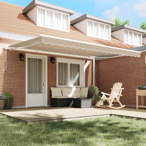 vidaXL Copertină Manual Bej 450 x 350 x 165 cm Poliester