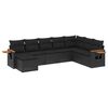 vidaXL Set mobilier de grădină cu perne, 8 piese, negru, poliratan
