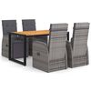 vidaXL Set mobilier de grădină, 5 piese, gri