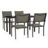 vidaXL Set mobilier de grădină, 5 piese, negru, oțel și textilenă