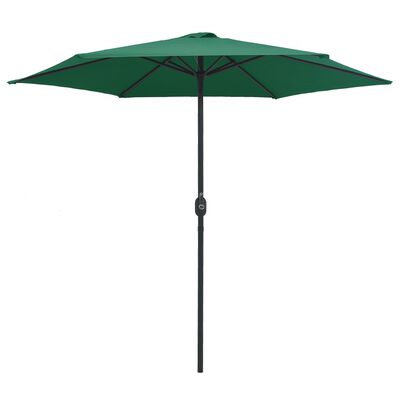 vidaXL Umbrelă de soare cu stâlp aluminiu, verde, 270 x 246 cm
