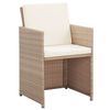 vidaXL Set mobilier de exterior cu perne, 15 piese, bej, poliratan