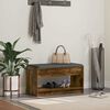 vidaXL Bancă pentru hol cu pernă cu raft Stejar Afumat 83 x 38 x 45 cm