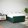 vidaXL Pat box spring cu saltea, verde &icirc;nchis, 140x190 cm, catifea