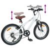 vidaXL Kids Mountain Bike 20 Inci 6-Speed pentru 5-8 ani Alb