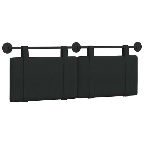 vidaXL Cap de pat suspendat Pe perete Negru 130 x 55 x 5 cm țesătură