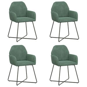 vidaXL Scaune de dining 4 buc. Catifea Verde Mării 55 x 50 x 84 cm