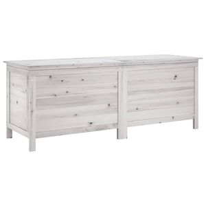 vidaXL Ladă depozitare de grădină alb 150x50x56,5 cm lemn masiv brad