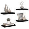 vidaXL Rafturi de perete, 4 buc., negru extralucios, 40x23x3,8 cm, MDF