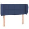 vidaXL Tăblie de pat cu aripioare albastru 93x23x78/88 cm textil