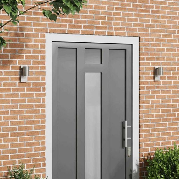 vidaXL Lumină de perete pentru exterior 2 pcs Argintiu