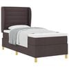 vidaXL Pat cu arcuri cu saltea Maro &icirc;nchis 200 x 90 cm țesătură