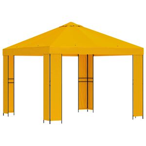 vidaXL Foișor 3 x 3 m Galben Poliester și oțel 190 gsm