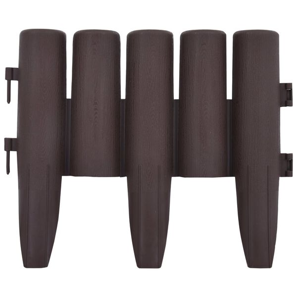vidaXL Borduri de gazon, 36 buc., maro, 10 m, PP