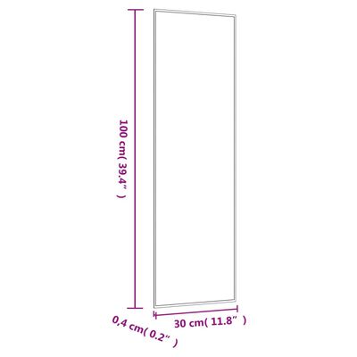vidaXL Oglindă de perete, 30x100 cm, dreptunghiular, sticlă