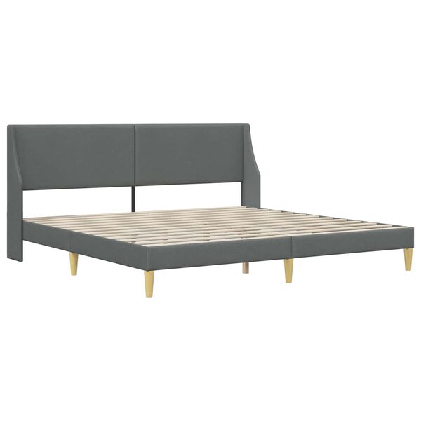 vidaXL Cadru de pat cu headboard Gri &icirc;nchis 180 x 200 cm Catifea