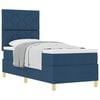 vidaXL Pat cu arcuri cu headboard albastru 80 x 200 cm țesătură