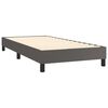 vidaXL Pat box spring cu saltea, gri, 90x200 cm, piele ecologică
