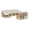 vidaXL Set de canapele de exterior 9 buc. Alb Natural și Crem