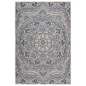vidaXL Covor de exterior, model albastru, 160x230 cm, țesătură plată