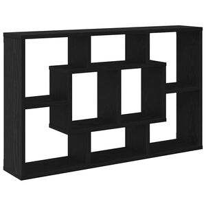 vidaXL Raft de perete Stejar Negru 85 x 16 x 52,5 cm Lemn prelucrat
