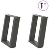 vidaXL Picioare pentru măsuță de cafea &icirc;n formă de U, 2 buc., antracit, 28x(42-43) cm, oțel