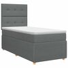 vidaXL Pat boxspring cu saltea Gri &icirc;nchis 80 x 200 cm Țesătură