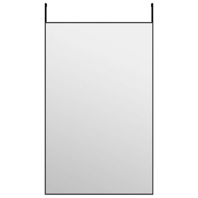 vidaXL Oglindă pentru ușă, negru, 50x80 cm, sticlă și aluminiu
